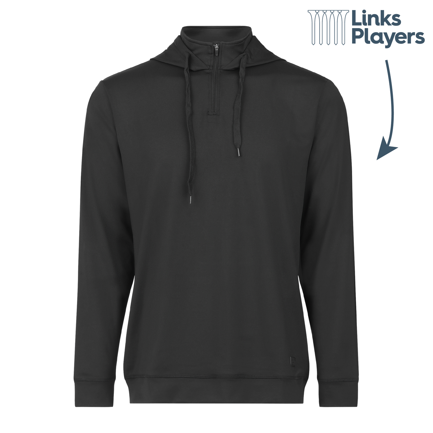 Links Players Greenside 1/4 Zip Hoodie | Black