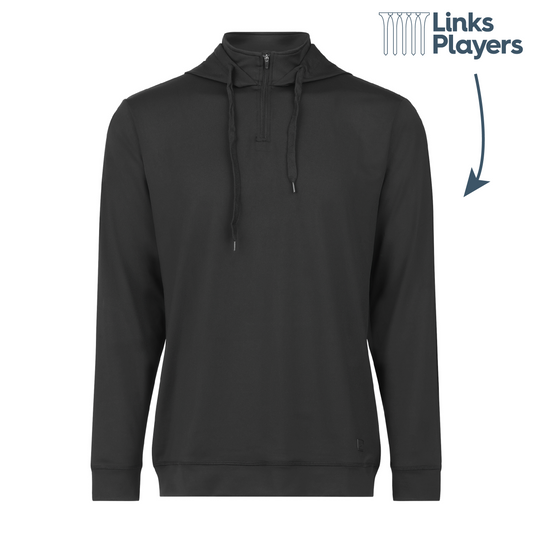 Links Players Greenside 1/4 Zip Hoodie | Black