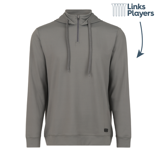 Links Players Greenside 1/4 Zip Hoodie | Grey