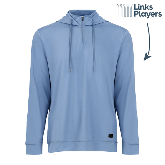 Links Players Greenside 1/4 Zip Hoodie | Blue